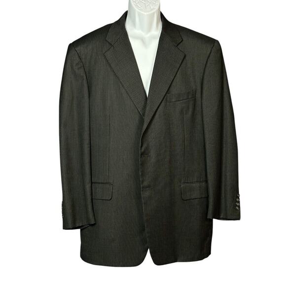 Hickey Freeman Blazer Size 44 Regular Charcoal Gray 100% Wool 2-Button Business - Picture 8 of 8